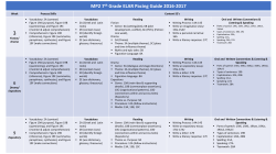 MP2 7th Grade ELAR Pacing Guide 2016-2017