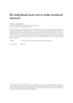 Do individuals learn not to make irrational choices?