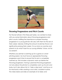 Throwing Progressions and Pitch Counts