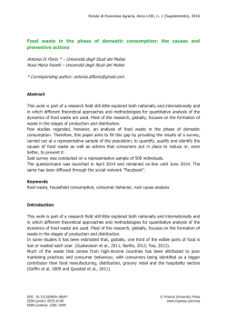 Food waste in the phase of domestic consumption: the