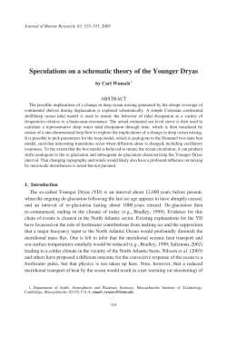 Speculations on a schematic theory of the Younger Dryas