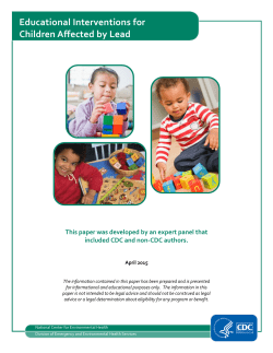 Educational Interventions for Children Affected by Lead