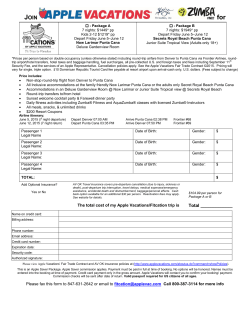 The total cost of my Apple Vacations/Fitcation trip is Total ______