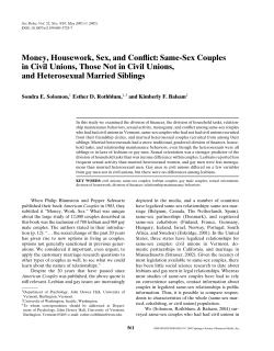 Money, Housework, Sex, and Conflict: Same-Sex