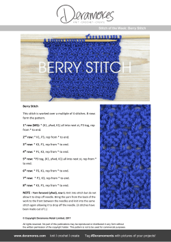 Berry Stitch This stitch is worked over a multiple of 4