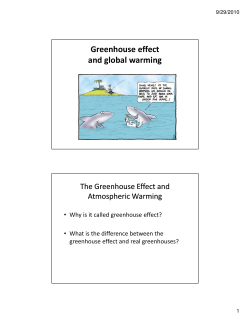 Greenhouse effect and global warming