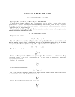 SUMMATION NOTATION AND SERIES