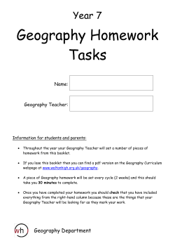 Geography Homework Tasks