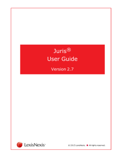 Juris User Guide - LexisNexis&reg; Support
