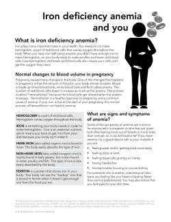 Iron deficiency anemia and you