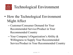 Technological Environment - Fisher College of Business