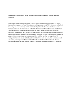 Biography of Dr. Craig College, winner of LDAA Golden Jubilee
