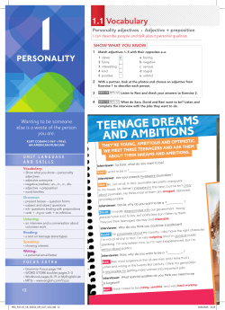 TEENAGE DREAMS AND AMBITIONS