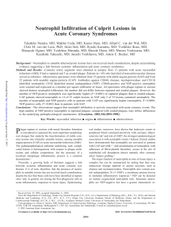 Neutrophil Infiltration of Culprit Lesions in Acute