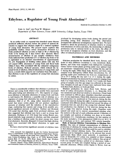 Ethylene, a Regulator of Young Fruit Abscission1,2