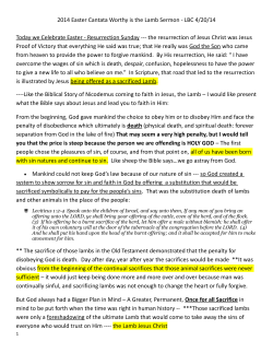 2014 Easter Cantata Worthy is the Lamb Sermon