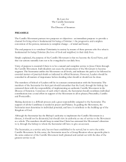 ByLaws of Scranton Cursillo Movement