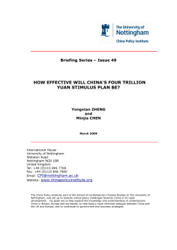 How Effective Will China`s Four Trillion Yuan Stimulus Plan be?
