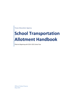 School Transportation Allotment Handbook