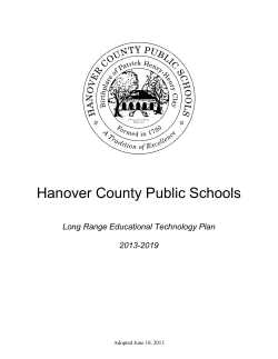 Technology Plan - Hanover County Public Schools