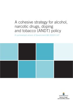 A cohesive strategy for alcohol, narcotic drugs, doping and tobacco