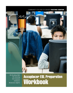 ESL Accuplacer Workbook - Community College of Denver