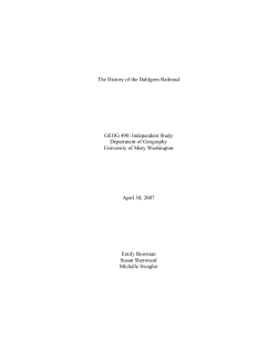 The History of the Dahlgren Railroad GEOG 490: Independent Study