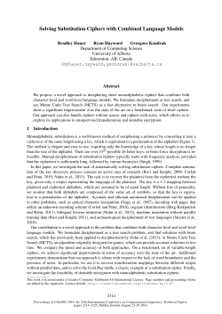 Solving Substitution Ciphers with Combined Language Models