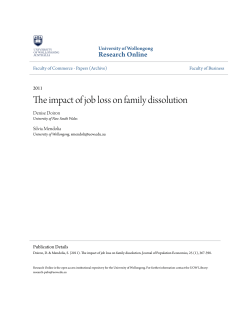 The impact of job loss on family dissolution - Research Online