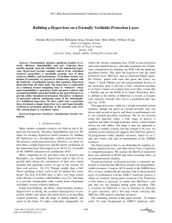 Building a Hypervisor on a Formally Verifiable Protection Layer