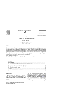 The analysis of onion and garlic