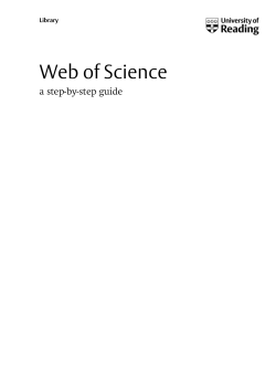Web of Science - University of Reading