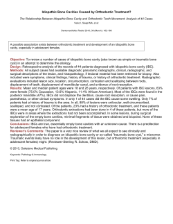 Idiopathic Bone Cavities Caused by Orthodontic