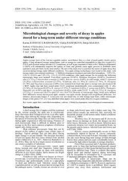 Microbiological changes and severity of decay in apples stored for a