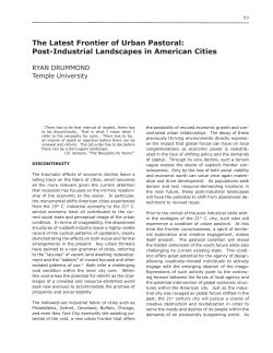 The Latest Frontier of Urban Pastoral: Post