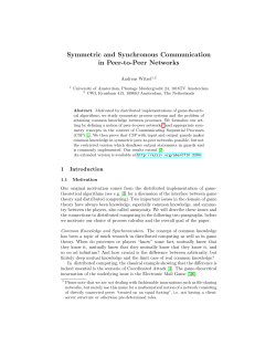 Symmetric and Synchronous Communication in Peer-to-Peer