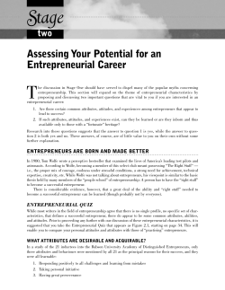 Assessing Your Potential for an Entrepreneurial Career