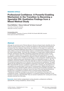 Professional Confidence: A Powerful Enabling Mechanism in the