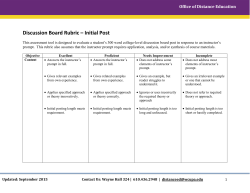 Discussion Board Rubric &ndash; Initial Post