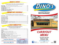 carryout menu - Dino`s Family Restaurant