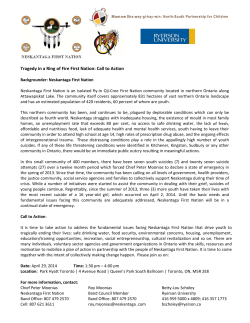 Tragedy in a Ring of Fire First Nation: Call to Action