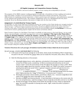 AP Junior English Summer Assignment