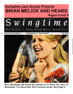 BRIAN MELICK AND HEARD - Swingtime Jazz Society