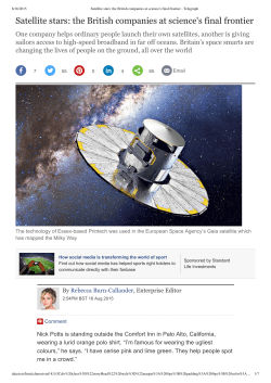 Satellite stars: the British companies at science`s final frontier