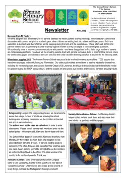 newsletter November 2016 - The Avenue Primary school and