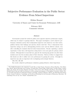 Subjective Performance Evaluation in the Public Sector: Evidence