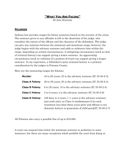Indiana law provides ranges for felony sentences based on the