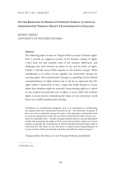 On the Rescuing of Rights in Feminist Ethics: A Critical