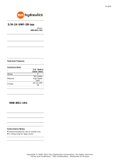 3/8-24 UNF-2B tap 998-801-101