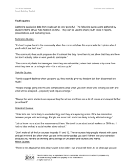 Youth quotes - Our Kids Network